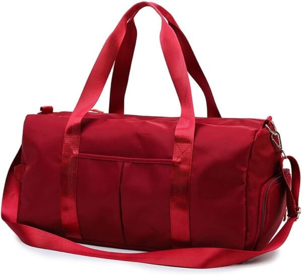Sports Gym Bag for Women Travel Duffel Bag with Wet Pocket and Shoes Compartment for Training Swim Yoga(Red)