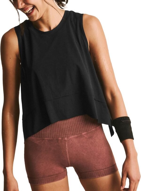 Women Workout Tank Tops Sleeveless Loose Athletic Yoga Running Gym Vest Asymmetrical Flowy Shirts