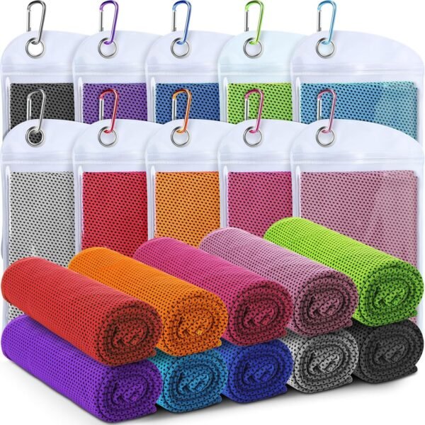 20 Packs Cooling Towel, 43" x 16" Ice Towel for Neck and Face  Breathable Sport Sweat Rag for Gym, Yoga, Travel, Camping, Running, Fitness, Workout & More Activities